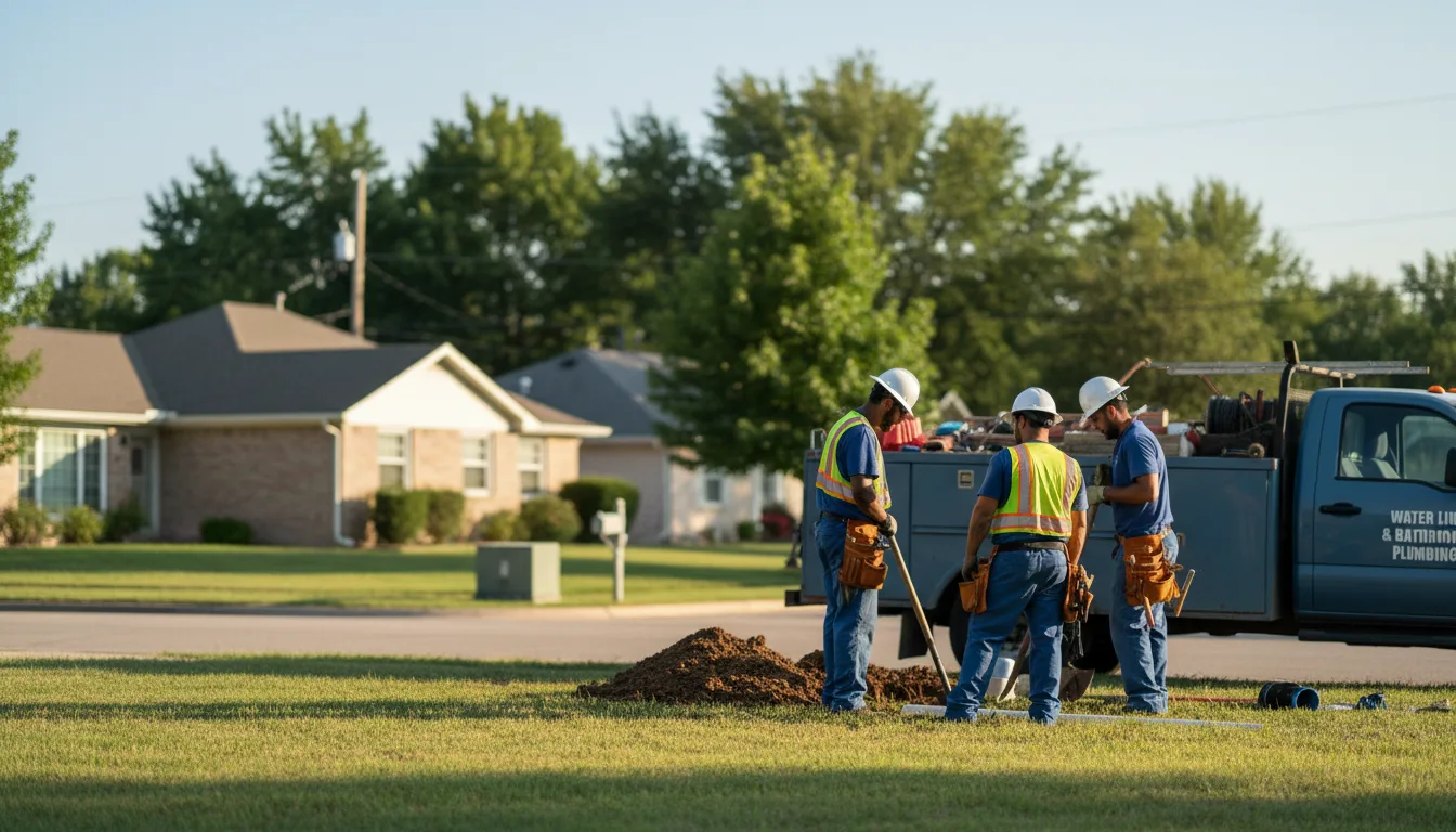 Residential water line and bathroom plumbing service in Flom, MN